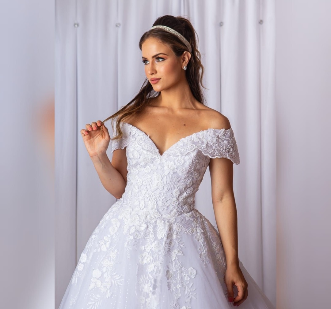 vestido noiva princesa ombro a ombro – Brilho das Noivas